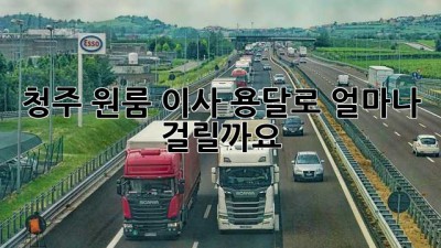 청주 원룸 이사, 용달로 얼마나 걸릴까요?